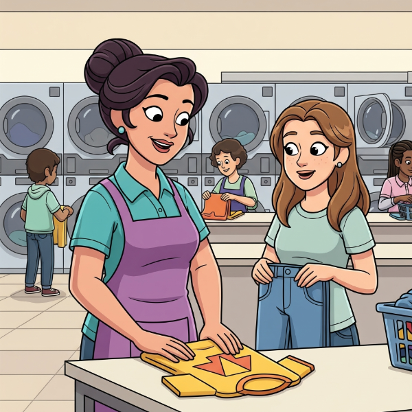 Mother And Daaghter Folding Clothes Together 600X600